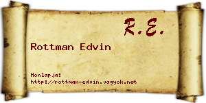 Rottman Edvin névjegykártya